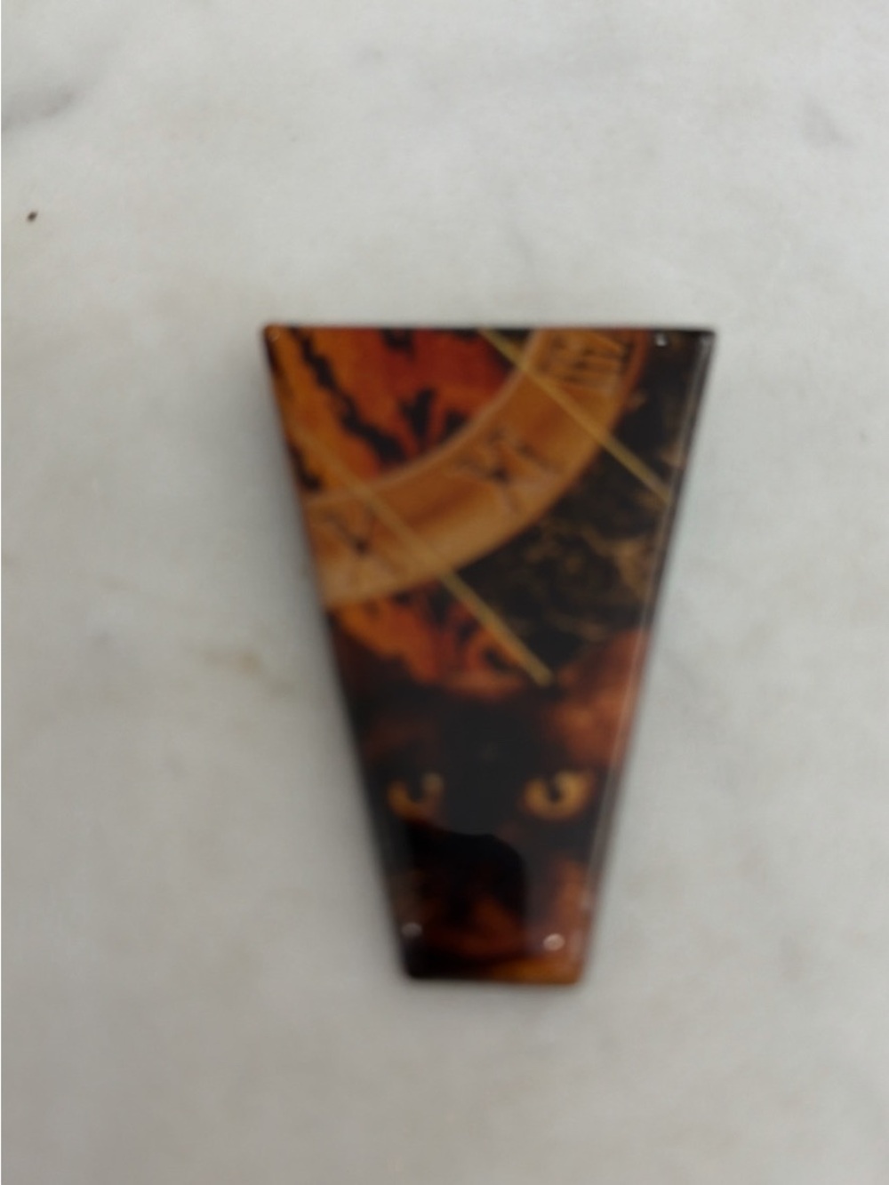Home Wall Decor Clock Cat Eye Amber Accent Panel
